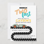 Race Car Invitations Anniversaire, Deuxième Annive (Devant)