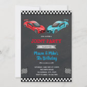 Race car joint boy jarig kaart (Voorkant)