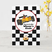 Race Car Joyeuse Carte d'Anniversaire 8e (Fleur jaune)