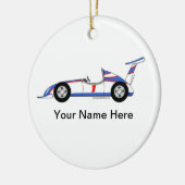 Race Car Keramisch Ornament (Links)