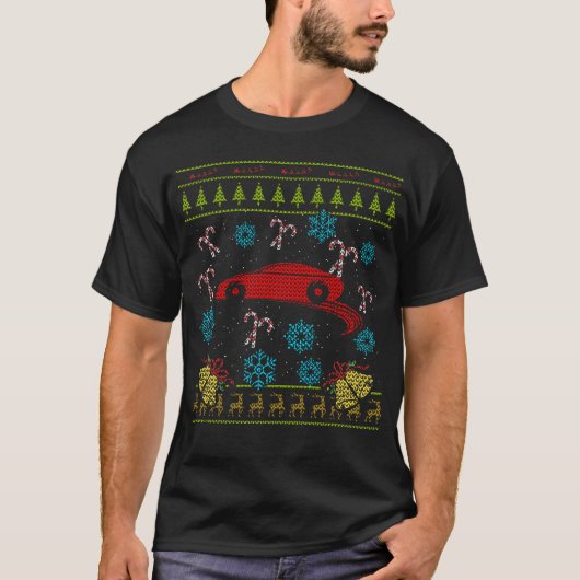 Race Car-kerst — Ugly Sweater Design Shirt (Voorkant)