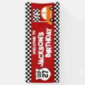 Race Car Kids Birthday Party Spandoek (Verticaal)