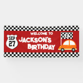 Race Car Kids Birthday Party Spandoek (Horizontaal)
