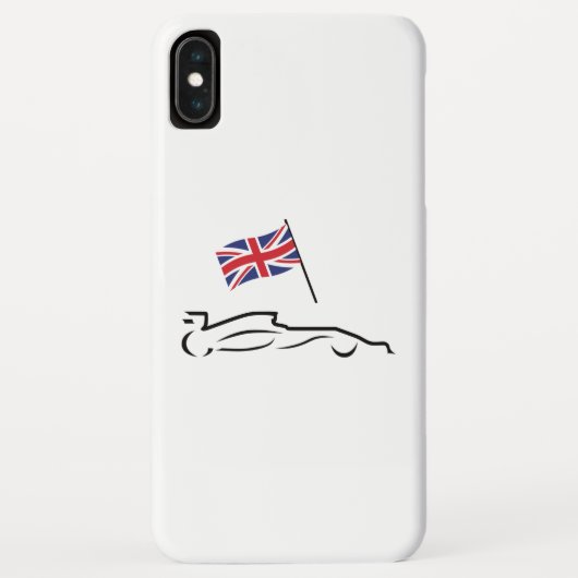 Race Car Line Drawing with British Flag Case-Mate iPhone Case (Achterkant)