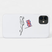 Race Car Line Drawing with British Flag Case-Mate iPhone Case (Achterkant (horizontaal))