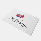 Race Car Line Drawing with British Flag Deurmat (Schuin)