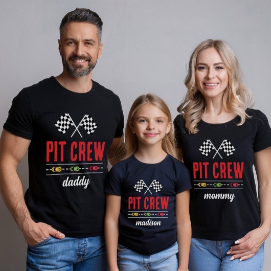 Race Car Matching Pit Crew Mama T-shirt