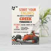 Race Car Party Anniversaire Invitation (Debout devant)