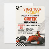 Race Car Party Anniversaire Invitation (Devant / Derrière)