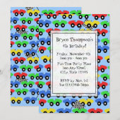 Race Car Party Uitnodiging (Voorkant / Achterkant)