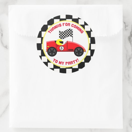 Race Car Personalized Birthday Party Stickers (Tas)
