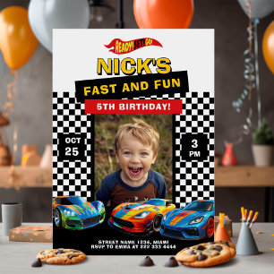 Race Car Photo Carte Anniversaire