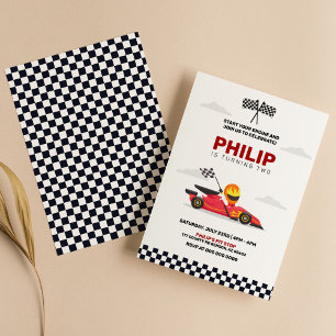 Race Car Racing Boy Birthday Party Kaart