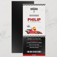 Race Car Racing Boy Birthday Party Ticket