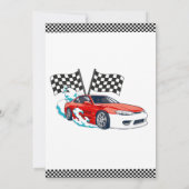 Race Car Racing Kind Birthday Theme Uitnodiging (Achterkant)