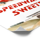 Race Car Red Speedway Sweets Verjaardagsfeestje Poster (Hoek)