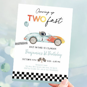 Race Car Second Birthday Kaart