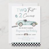 Race Car Second Birthday Kaart (Voorkant)