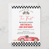 Race Car Second Birthday Two Fast Kaart (Voorkant)
