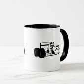 Race Car Silhouette black and white Mok (Voorkant rechts)