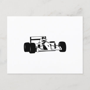 Race Car Silhouette zwart-wit Briefkaart