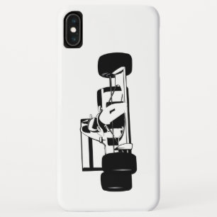 Race Car Silhouette zwart-wit iPhone XS Max Hoesje