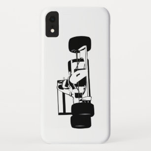 Race Car Silhouette zwart-wit iPhone XR Hoesje