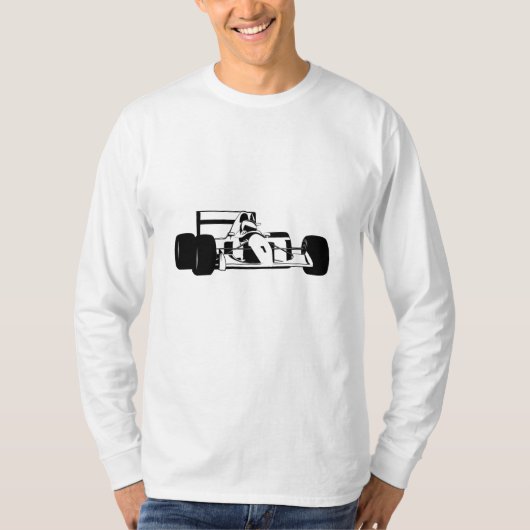 Race Car Silhouette zwart-wit T-shirt (Voorkant)