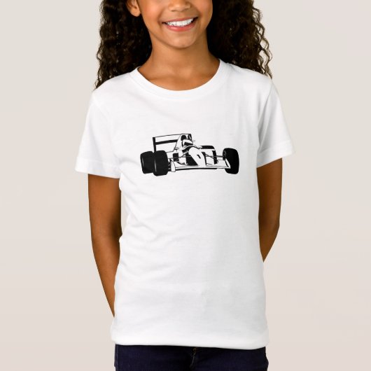 Race Car Silhouette zwart-wit T-shirt (Voorkant)