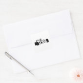 Race Car Silhouette zwart-wit Vierkante Sticker (Envelop)