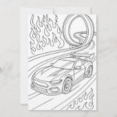 Race Car Speed verjaardagsfeestje Kaart (Achterkant)