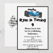 Race Car Thématique Anniversaire Invitation (Devant / Derrière)