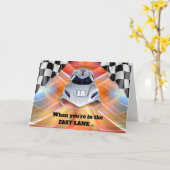 Race Car Theme 18th Birthday Fast Lane Kaart (Gele Bloem)