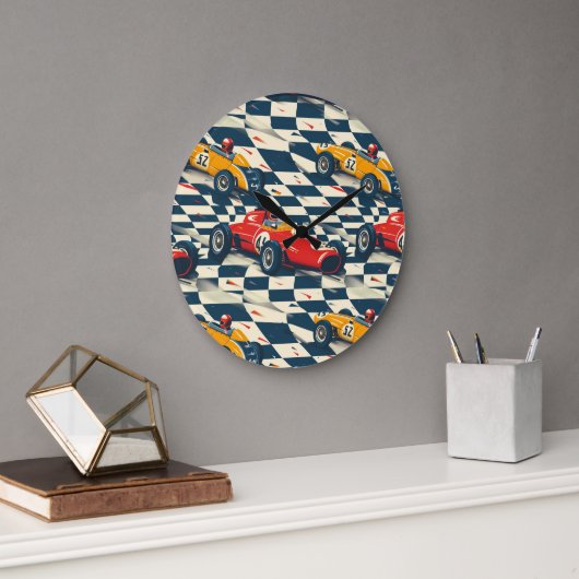 Race Car Themed Clock Grote Klok (Kantoor)
