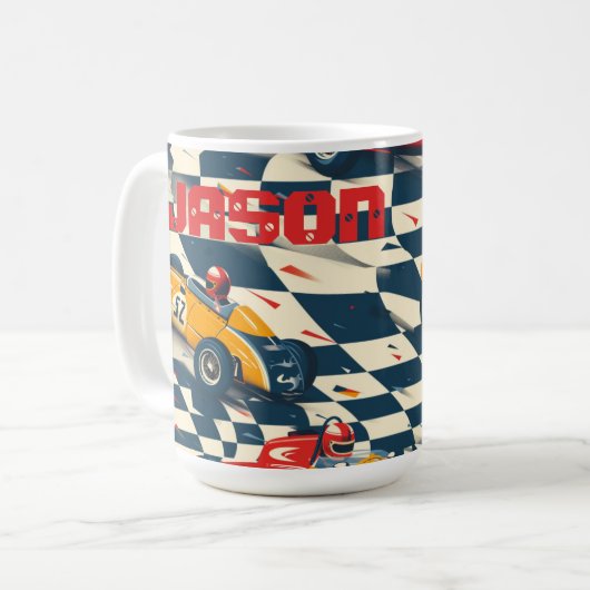 Race Car Themed Coffee Mug (Devant gauche)