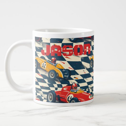 Race Car Themed Coffee Mug Extra Grote Beker (Links)