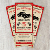Race Car Ticket Pass Boy Verjaardagsfeestje Kaart