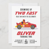 Race Car Two Fast 2e verjaardag Kaart (Voorkant)