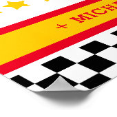 Race car-verjaardagssignatie poster (Hoek)