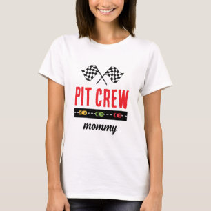 Race Car White Pit Crew Mama T-shirt
