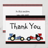 Race Cars Bedankt voor je kaarten (Voorkant / Achterkant)