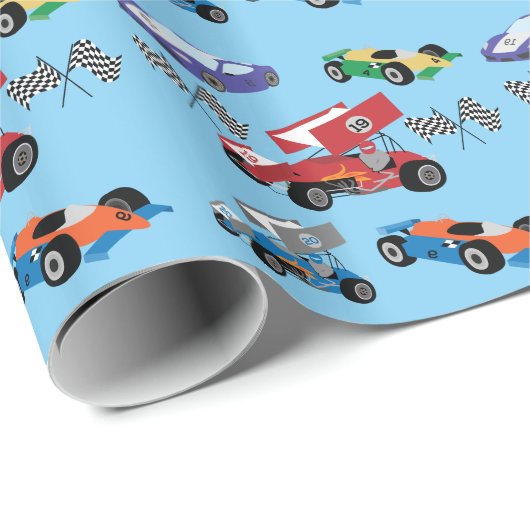 Race Cars Cadeaupapier (Rol Hoek)