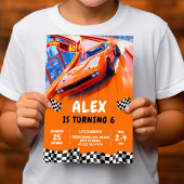 Race Cars Verjaardag Turbo wielen Kaart