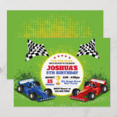 Race Cars Verjaardag Uitnodiging (Voorkant / Achterkant)