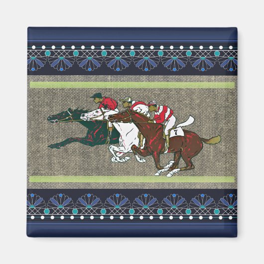 Race Chevaux Frigo Magnet (Devant)