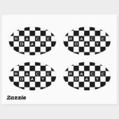 Race Day Checker-vlag Ovale Sticker (Vel)