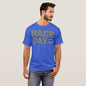 Race Day Checkered Lettering Racing Flag T-shirt (Voorkant volledig)