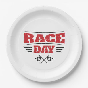 Race Day Gecontroleerde vlag-wagen met gemiddelde Papieren Bordje