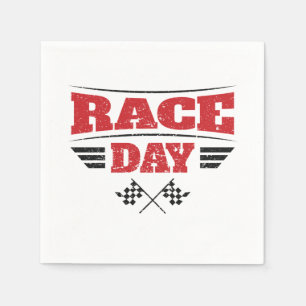 Race Day Gecontroleerde vlag-wagen met gemiddelde  Servet