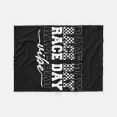 Race Day Vibes geruit Coquette Bow Car Racing M Fleece Deken (Voorkant (Horizontaal))